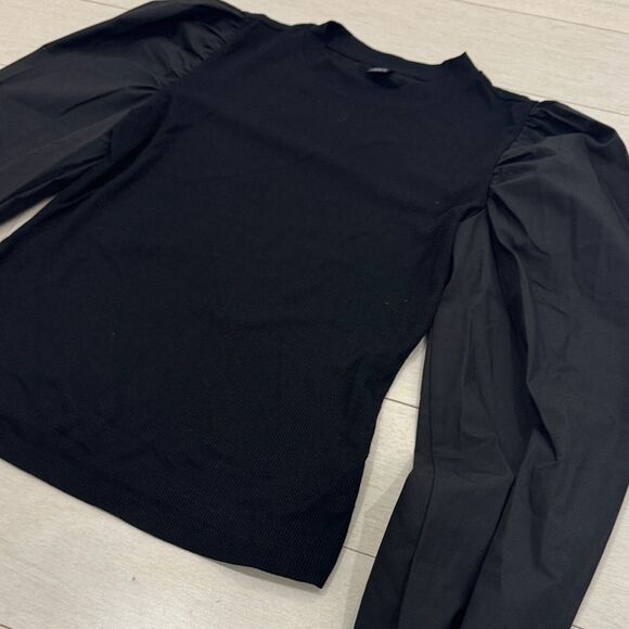 SHEIN Elegant Black Puff Sleeve Top - Picture 3 of 6